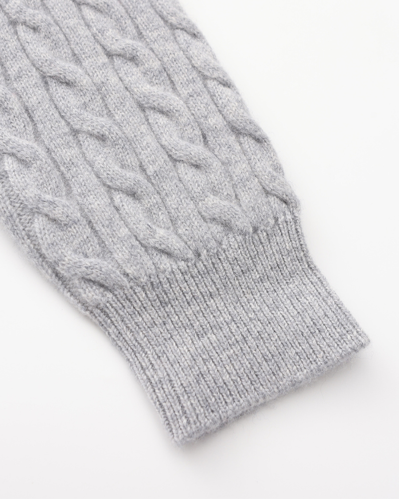 Pull Cachemire Tissé Mi-Zip
