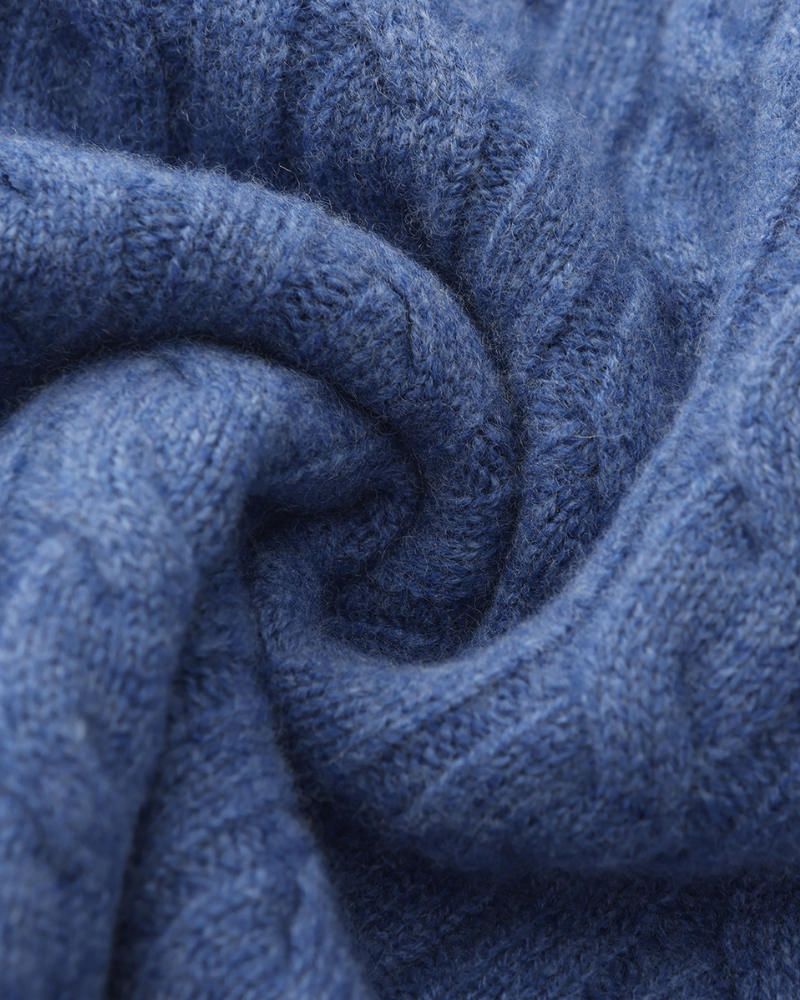 Pull Cachemire Tissé Mi-Zip