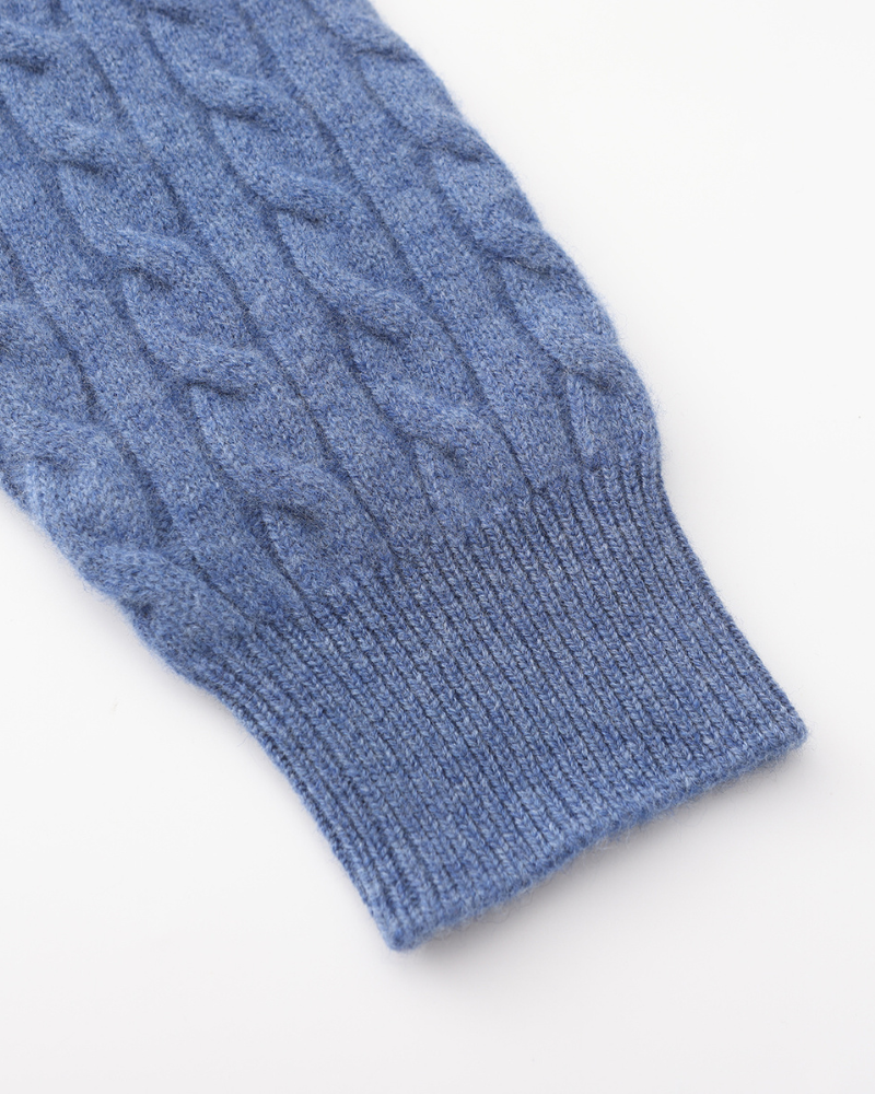 Pull Cachemire Tissé Mi-Zip