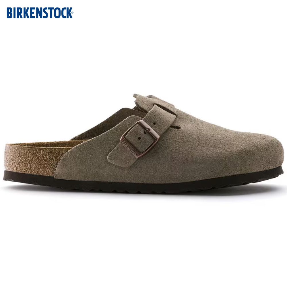 Boston en Suède Taupe – Lit de Pied Doux